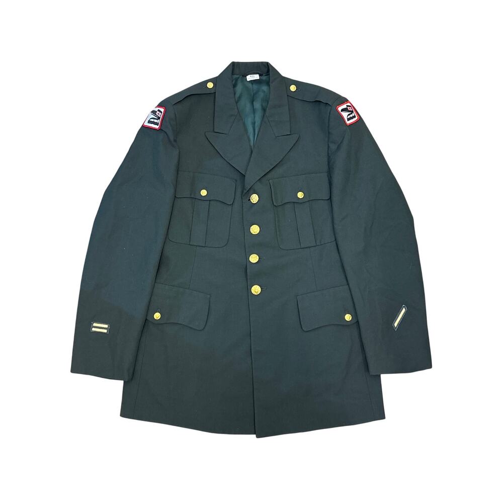 Vtg 70s Derossi & Son Army Green coat 81st Armored Infantry Brigade 44L stryker